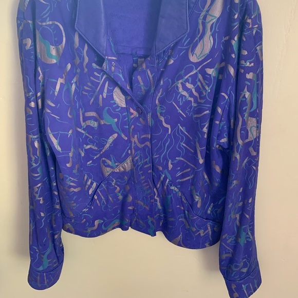 Vintage DANIER | Retro 80’s Canada Genuine Leather Skirt & Jacket // Purple Gold - Picture 3 of 5